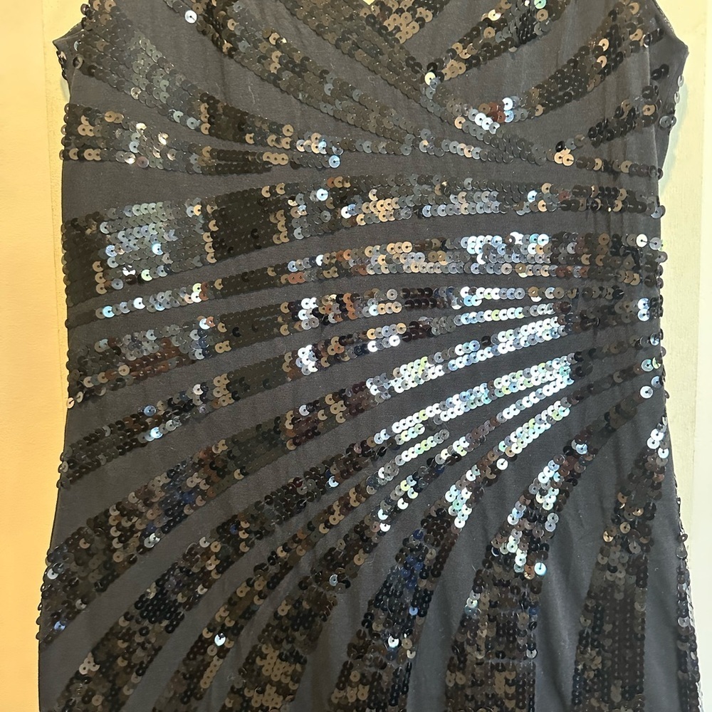 Le Chateau Elegant Black Sequin Dress - Picture 2 of 5